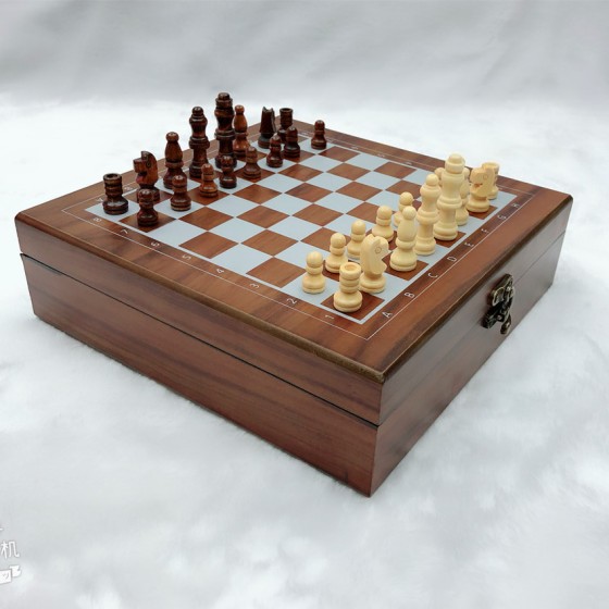 【 Multi functional board game set 】 Chess+Poker+Chip Dice Portable Storage Chess Box Party Entertainment Artifact